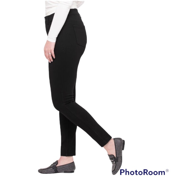 BLACK PONTE BUTTON FRONT SKINNY LEG - Picture 9 of 10